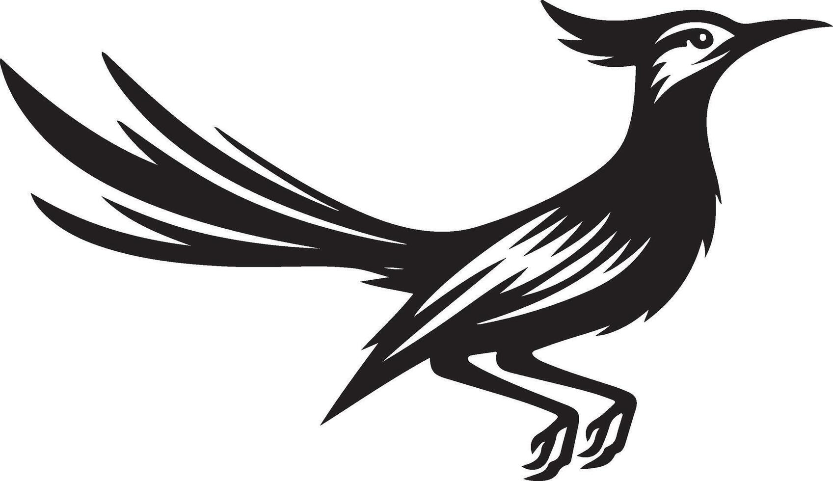 roadrunner silhouette black vector
