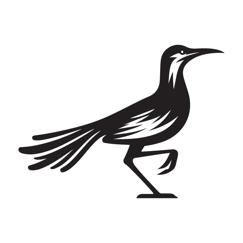 roadrunner silhouette black vector