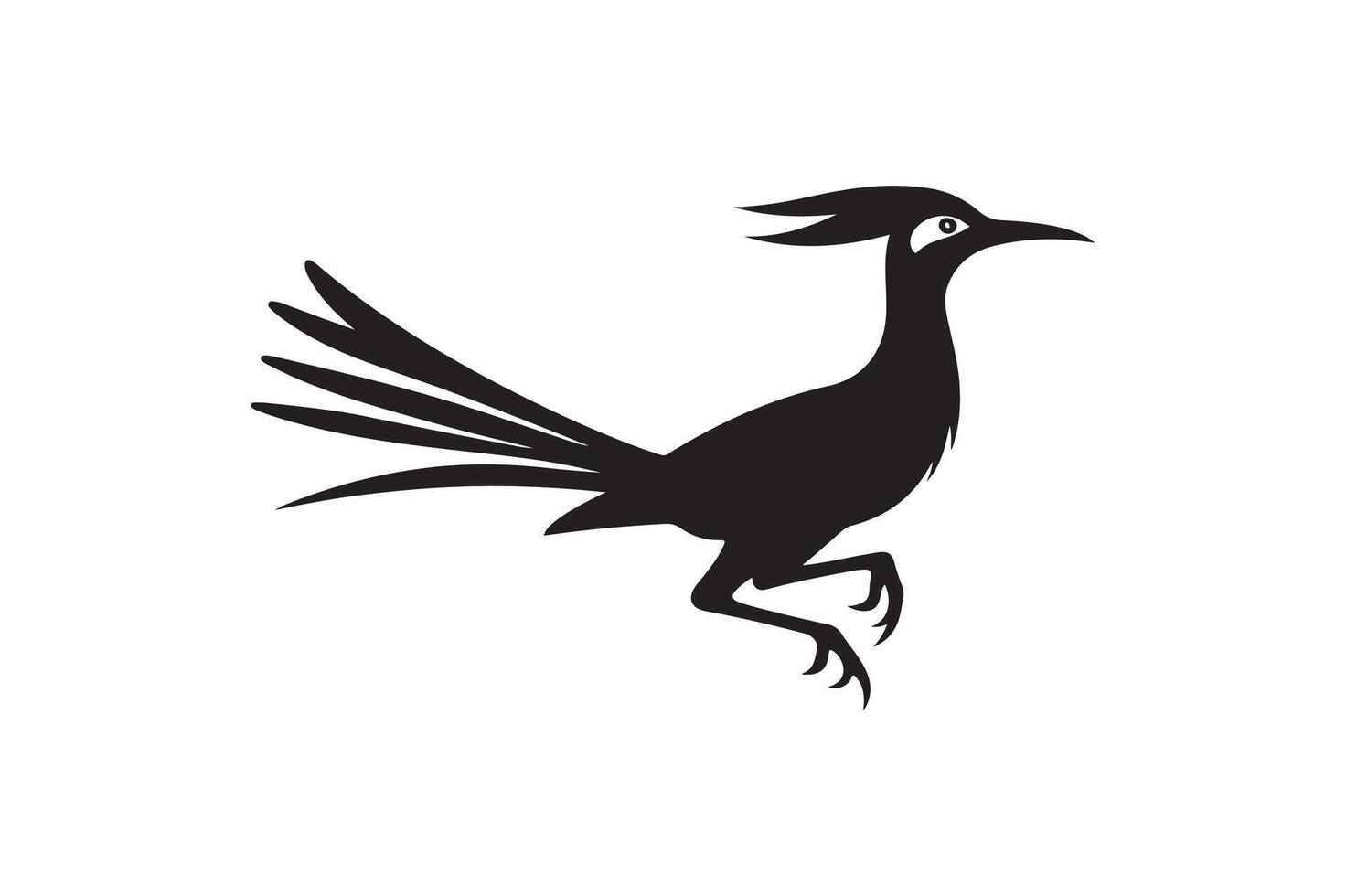 roadrunner silhouette black vector