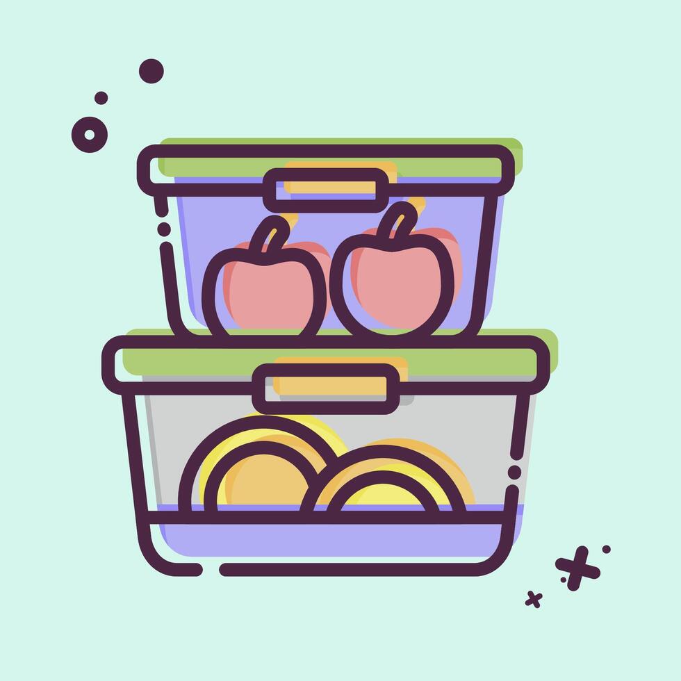 Icon Food Container. related to Kitchen Tool symbol. MBE style. simple design illustration vector