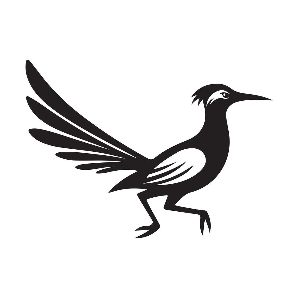 roadrunner silhouette black vector