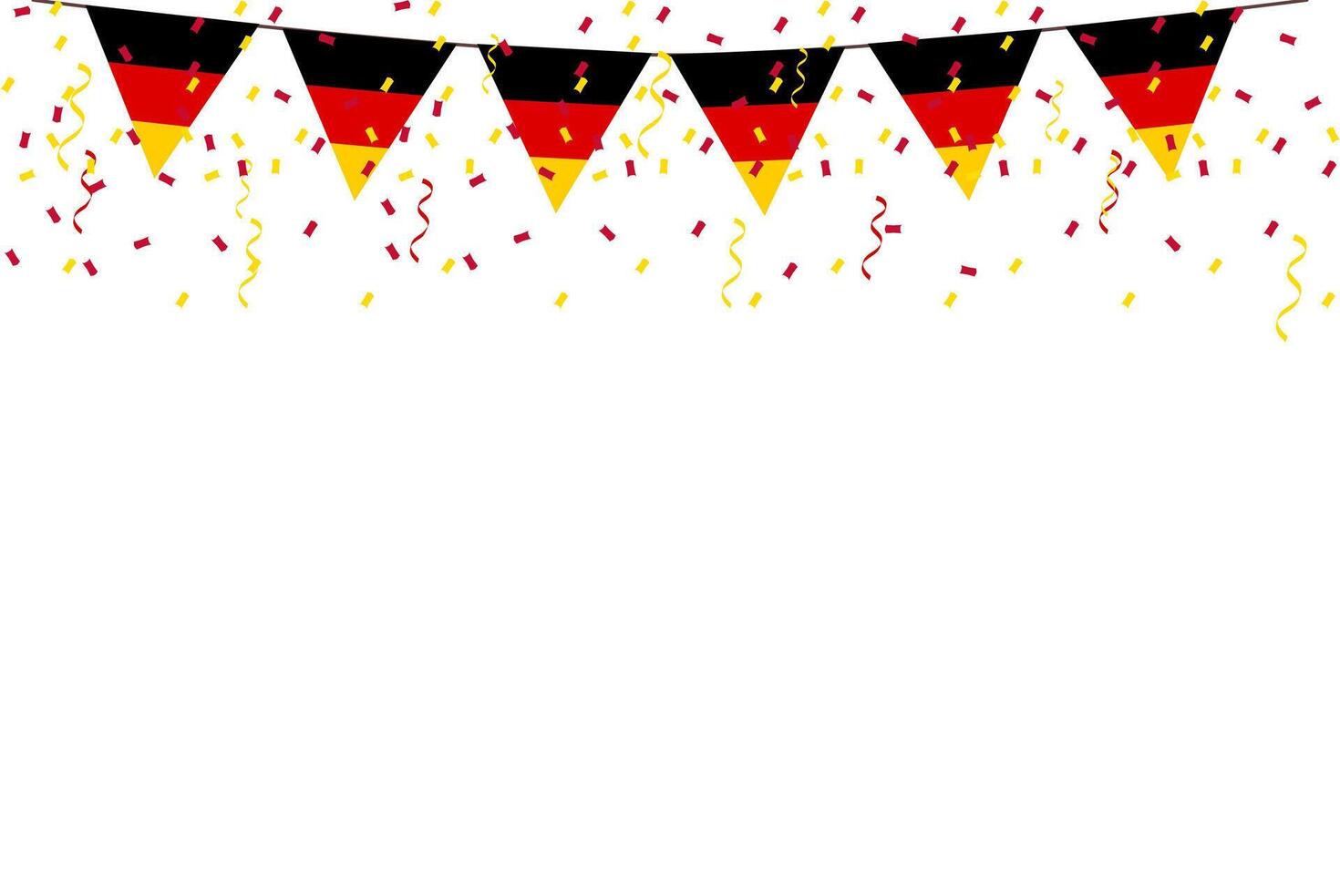 German flag background bunting confetti frame border with copy space. vector