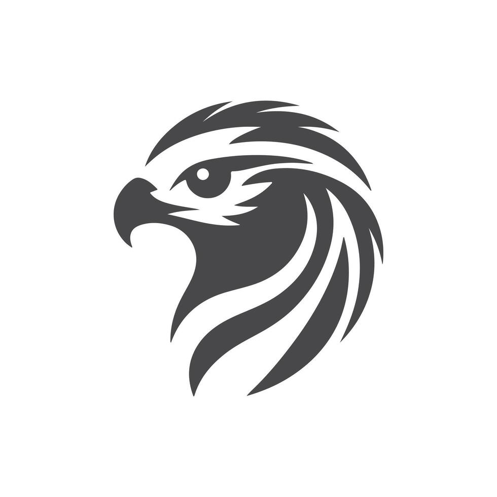 simple eye catching minimalist hawk bird silhouette, black and white, hawh bird, white background vector