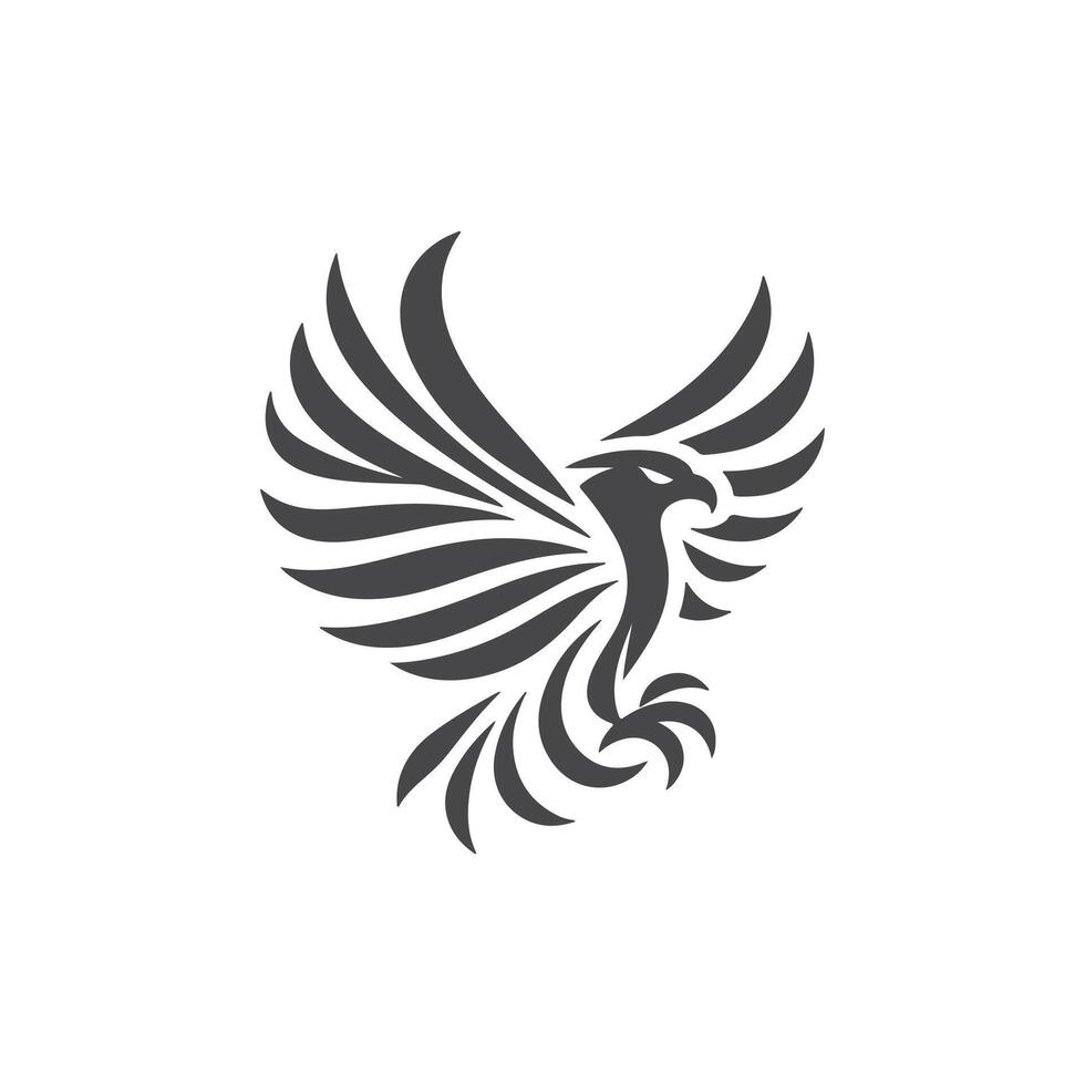 simple eye catching minimalist hawk bird silhouette, black and white, hawh bird, white background vector