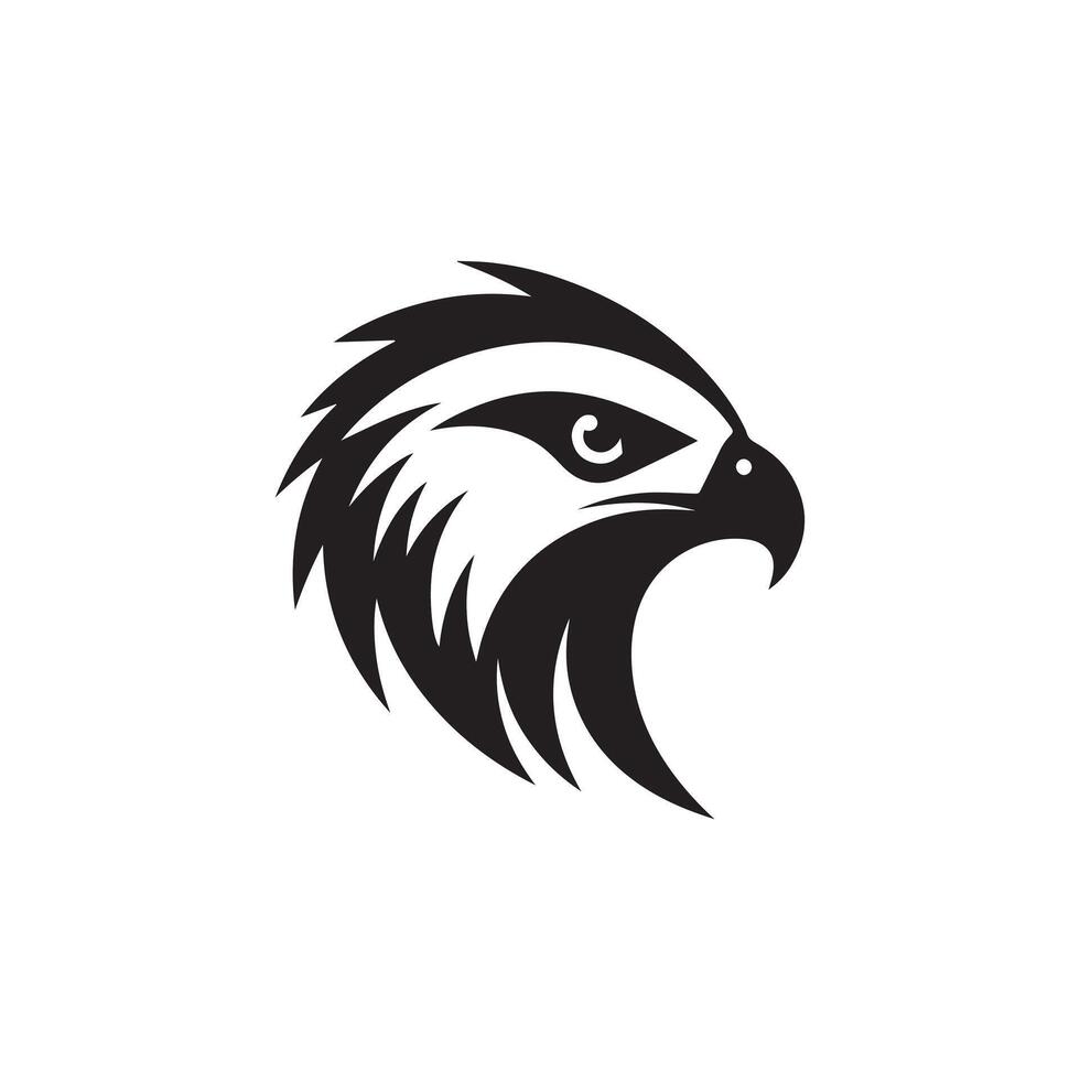 simple eye catching minimalist hawk bird silhouette, black and white, hawh bird, white background vector