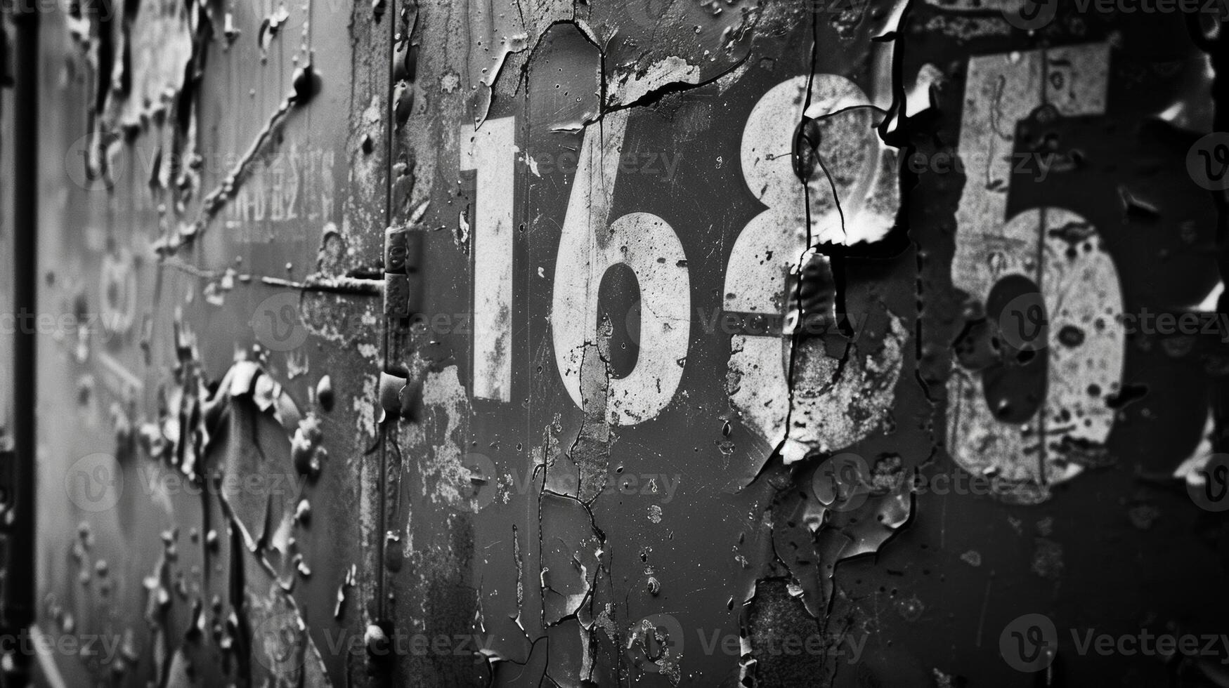 The faded numbers and chipped glass of a forgotten vintage wrisch. Black and white art. photo
