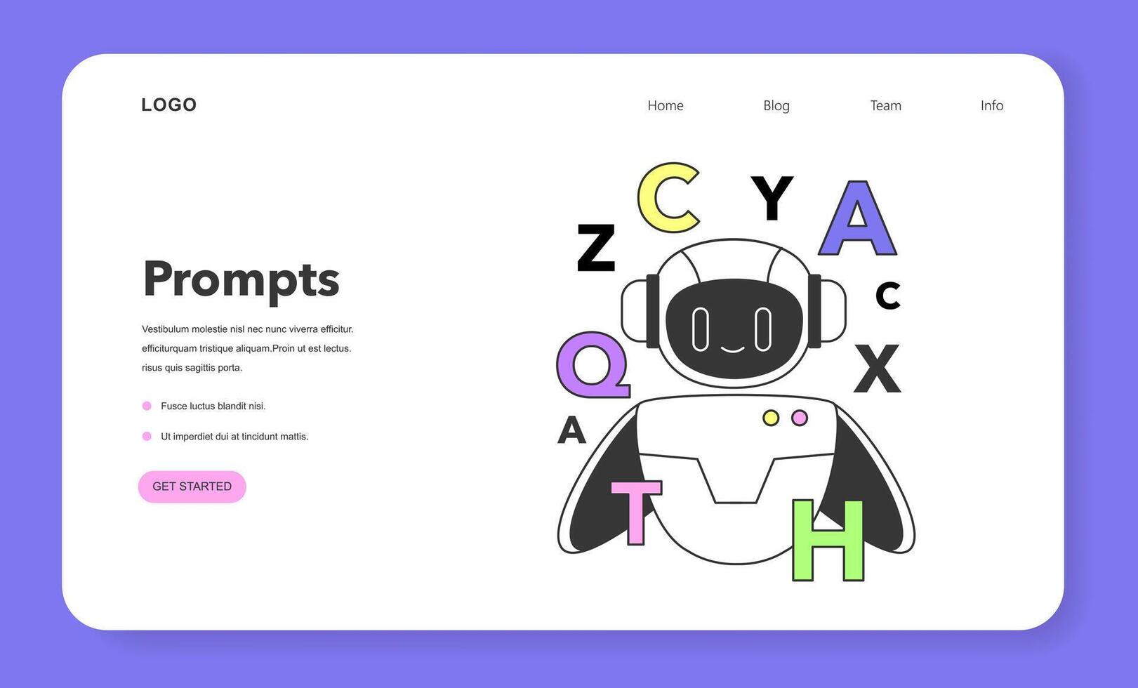 Prompt-engineering to a artificial neuron network web banner or landing vector