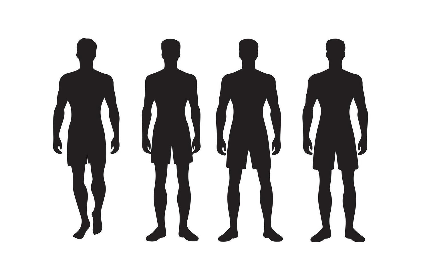 conjunto de silhueta de homens vector