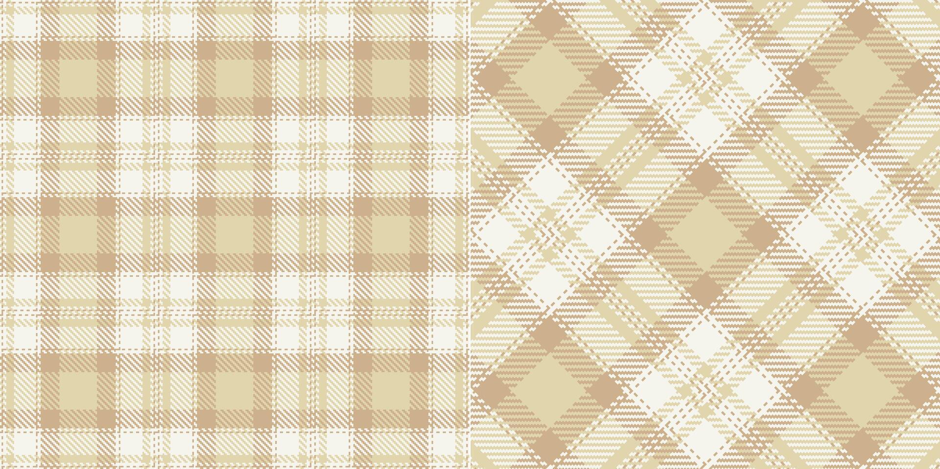 checkered pattern or plaid pattern in brown and white. Tartan, textured seamless twill for flannel shirts, duvet covers, other autumn winter textile mills. Format vector