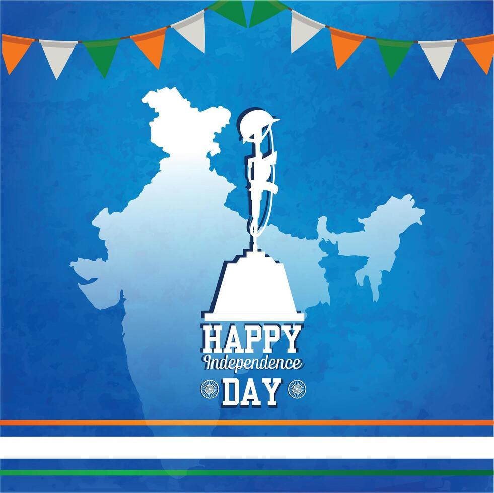 india Independence day with blue decorative background vector