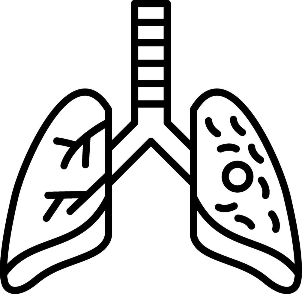 Tuberculosis Virus Line Icon vector