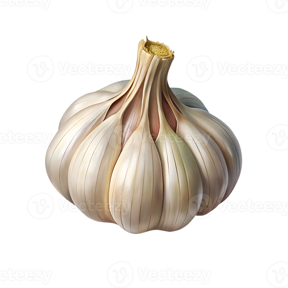 Fresh garlic slangily isolated png