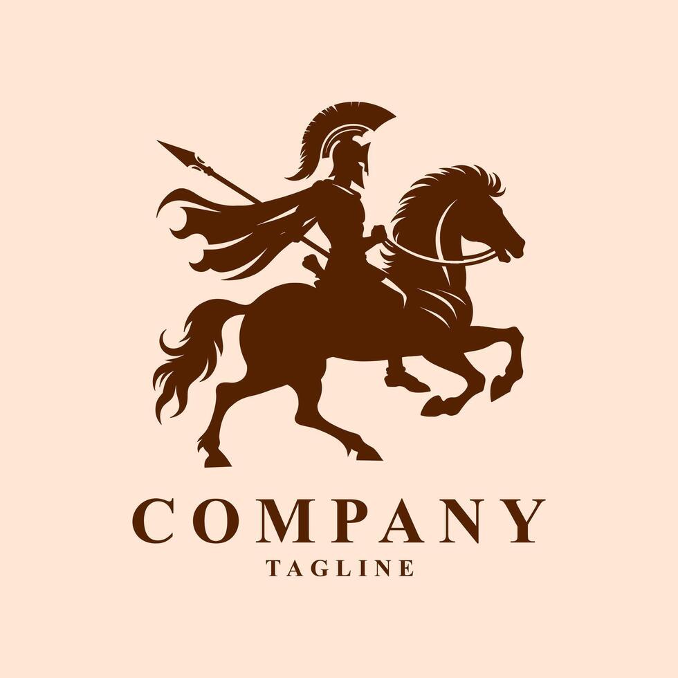 Spartan warrior logo with a classic helmet and strong design. Perfect for gyms, battle games, or motivational content. The logo conveys courage, discipline, and determination. vector
