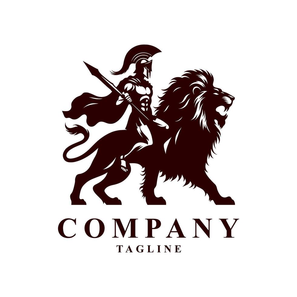 Spartan warrior logo with a classic helmet and strong design. Perfect for gyms, battle games, or motivational content. The logo conveys courage, discipline, and determination. vector