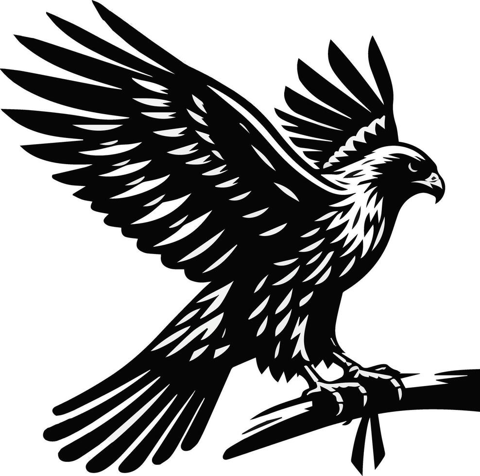 Falcon silhouette art illustration vector