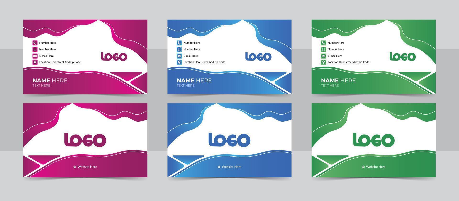 Easy To Use, Clean Modern Business Card Design Template. vector