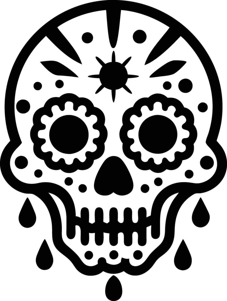 Maxican skull illustration mexican, skull, dead, death, skeleton, scary, muertos, rose, sugar, vintage,dia de los muertos vector