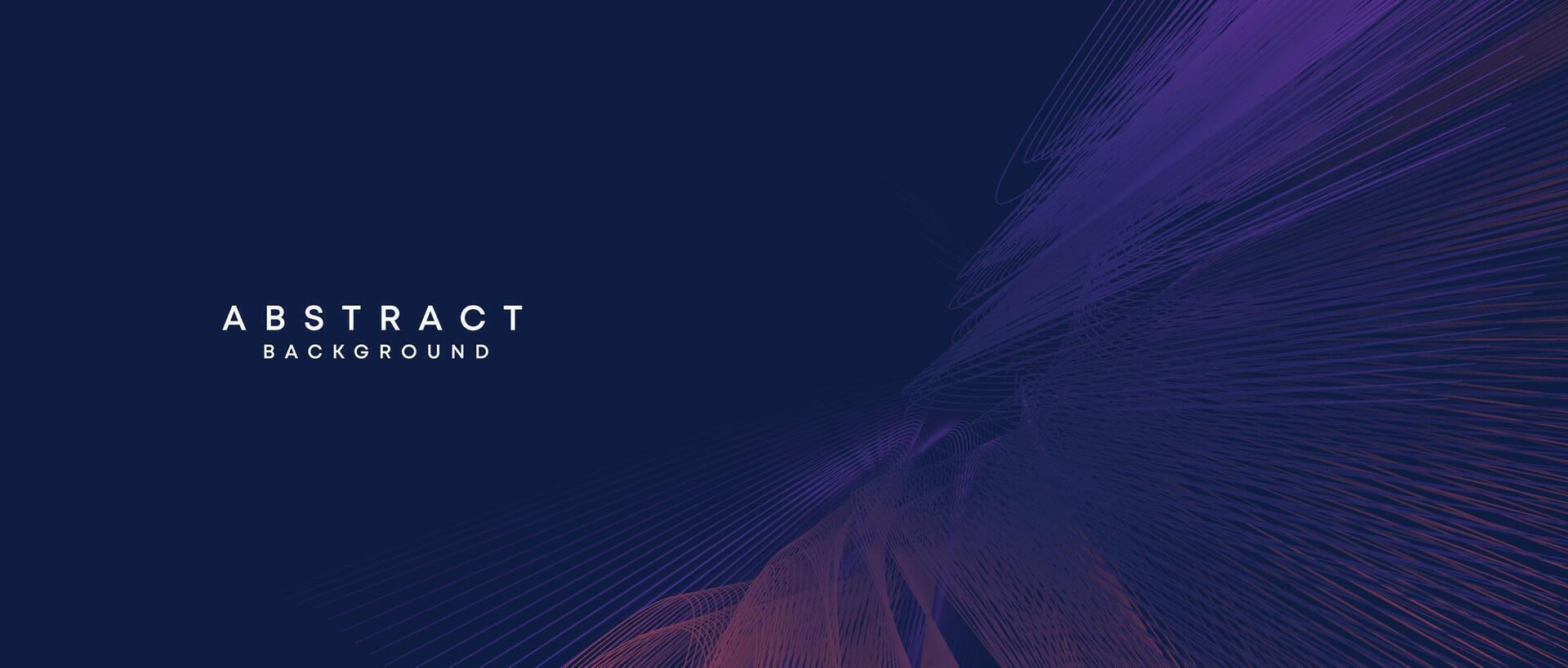 Abstract dark blue, purple geometric digital future technology flowing line background. Yellow-green-navy blue gradient wave lines texture web banner background for cover, header, poster, slide vector