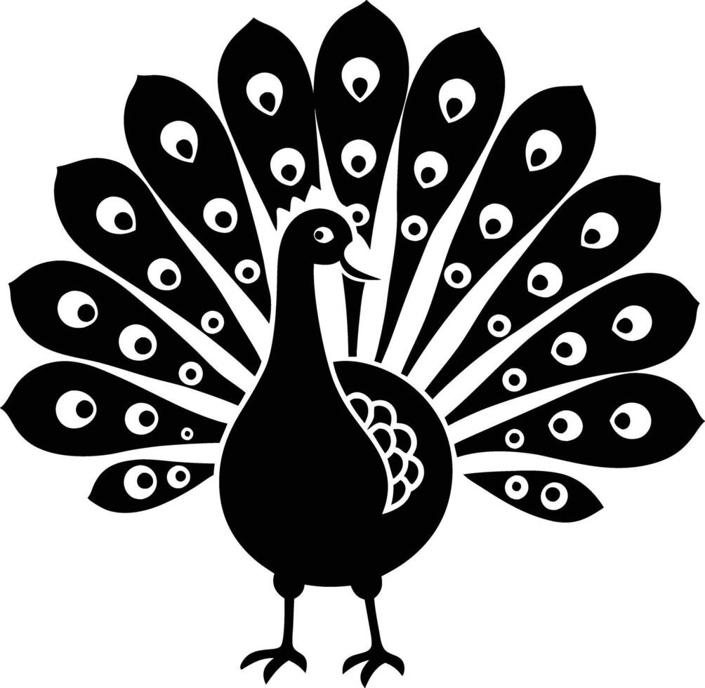 decorative peachock illustration. beautiful, trees, spring, park, peacocks, elegant, peacock feathers vector