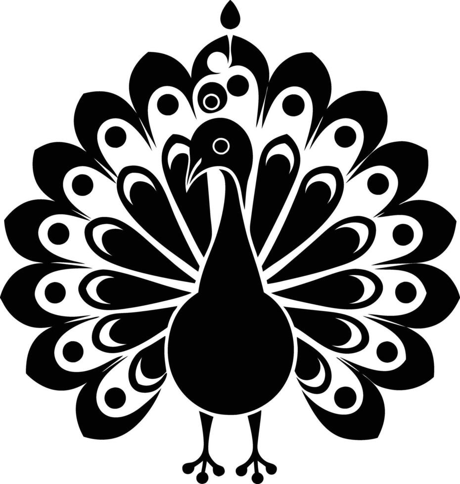 decorative peachock illustration. beautiful, trees, spring, park, peacocks, elegant, peacock feathers vector