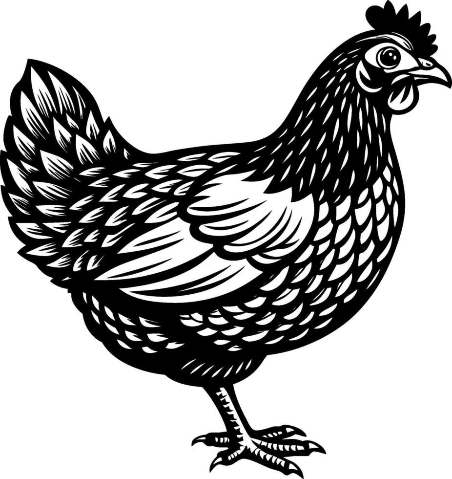 hen silhouette illustration Design on a white background vector