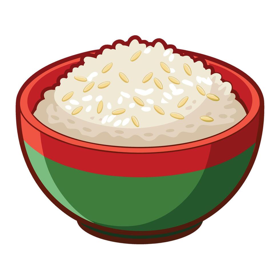 Rice on white background vector