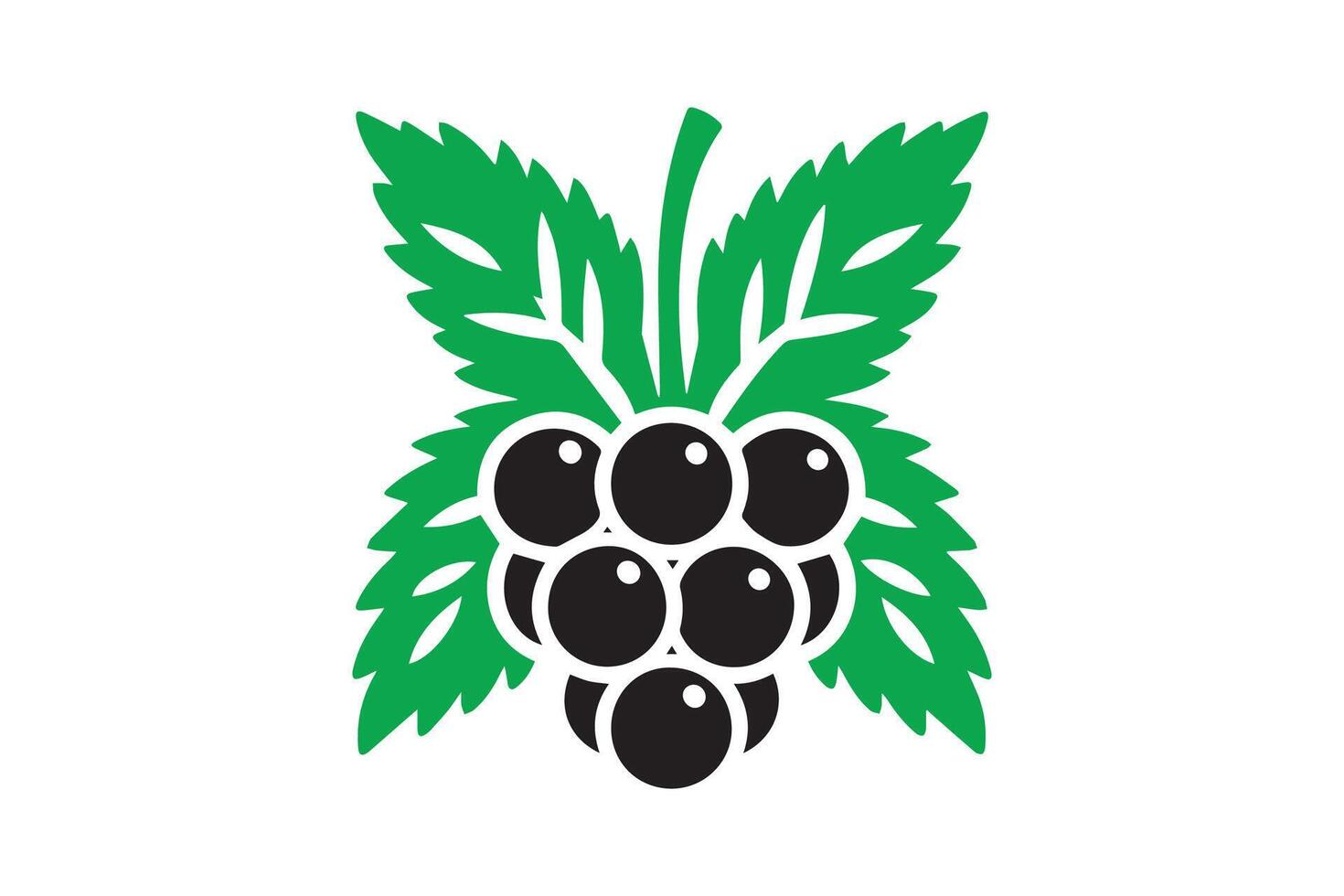Silhouette black-and-white image of Berrie. black Berrie silhouette vector