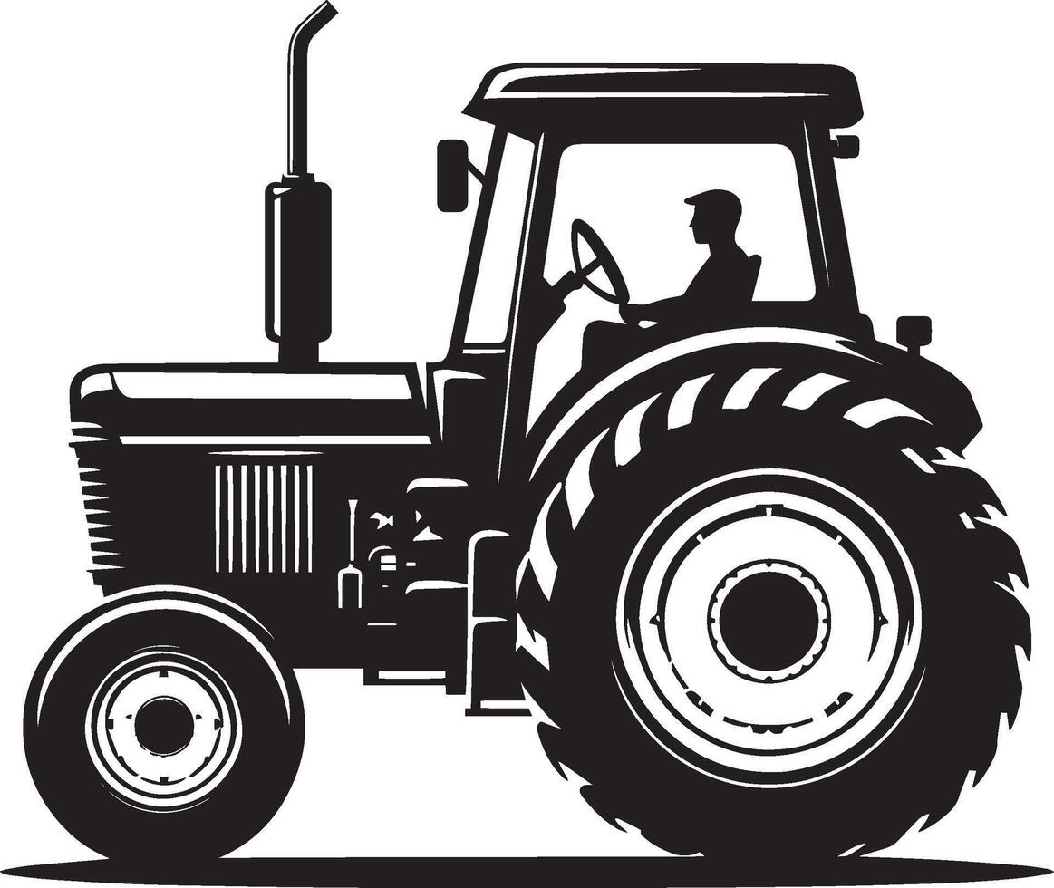Tractor silhouette illustration isolated on a white background vector