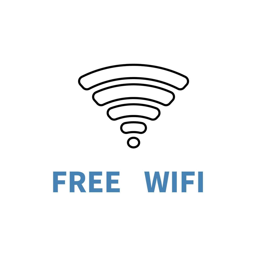 free wifi concept line icon. Simple element illustration.free wifi concept outline symbol design. vector