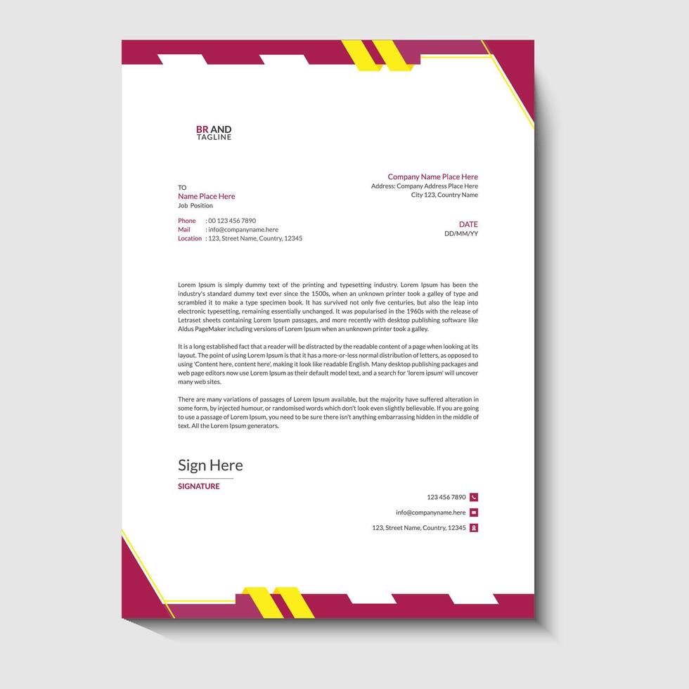 Corporate letterhead template design vector