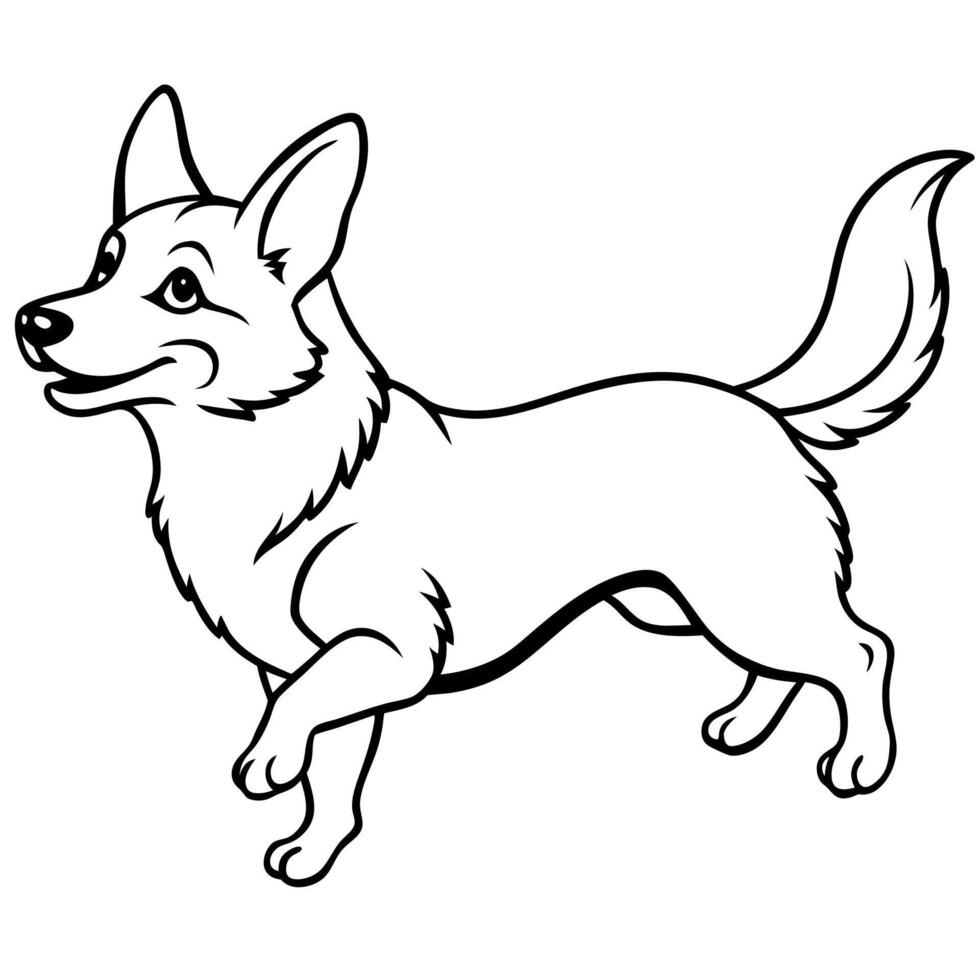 Corgidor dog jumps icon vector