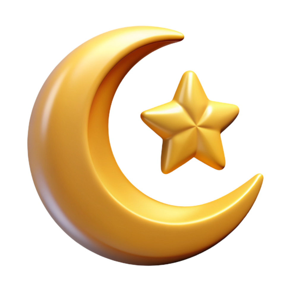 Crescent moon ramadan isolated on transparent background png