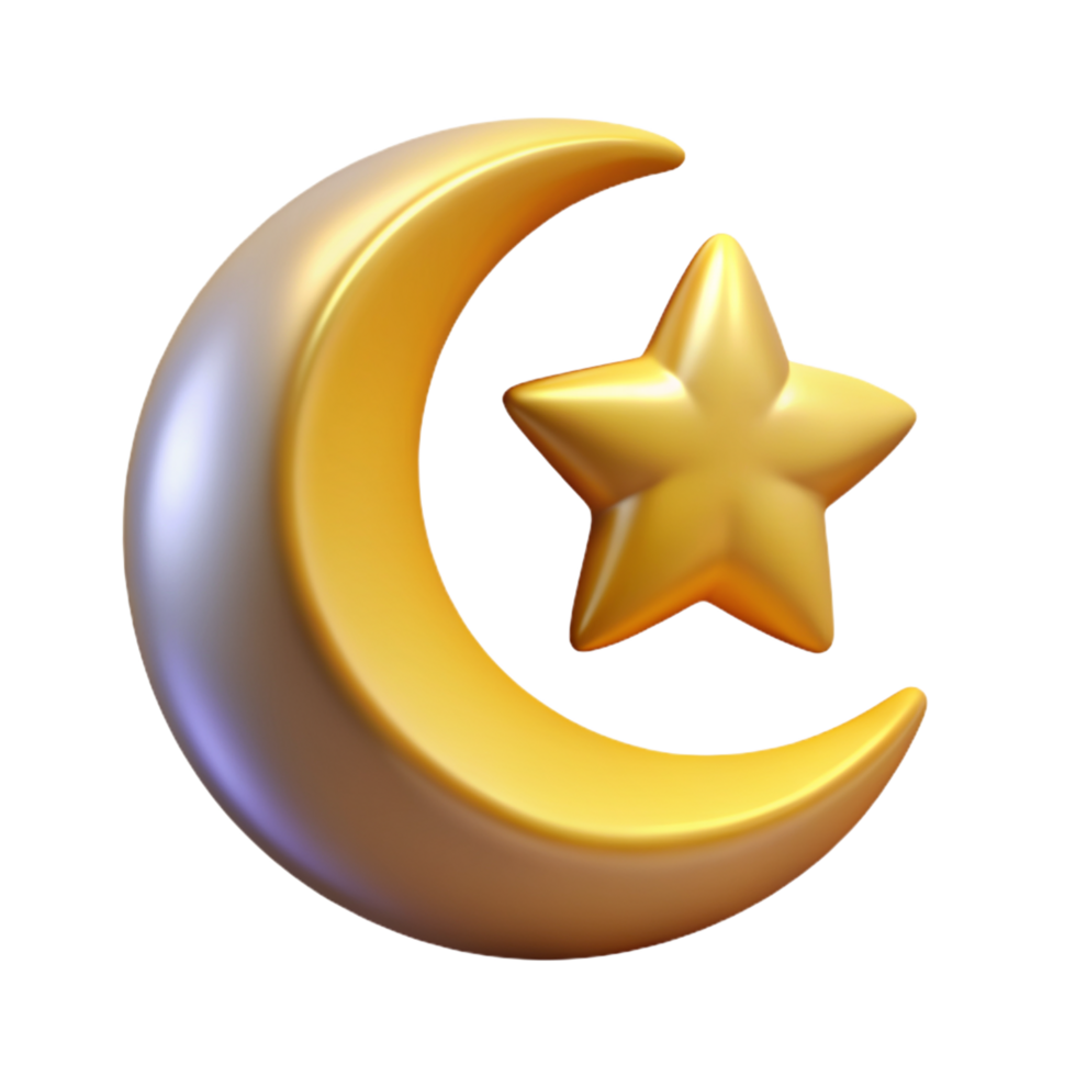Crescent moon ramadan isolated on transparent background png