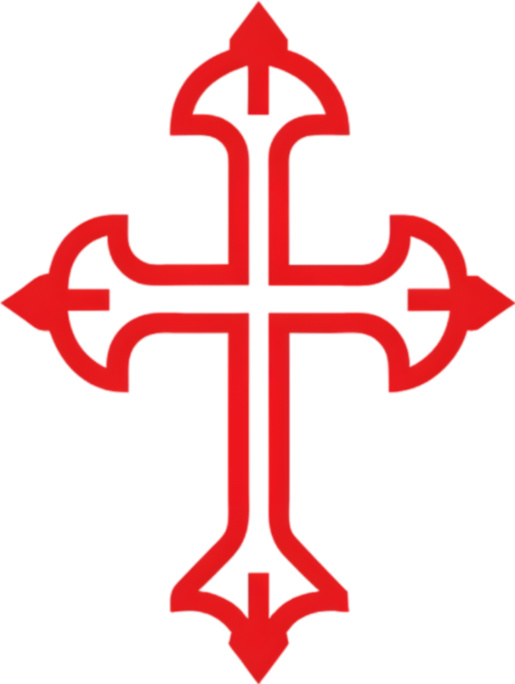 Ancient Christian Symbol, Saint Thomas Cross Clipart. AI-generated. png