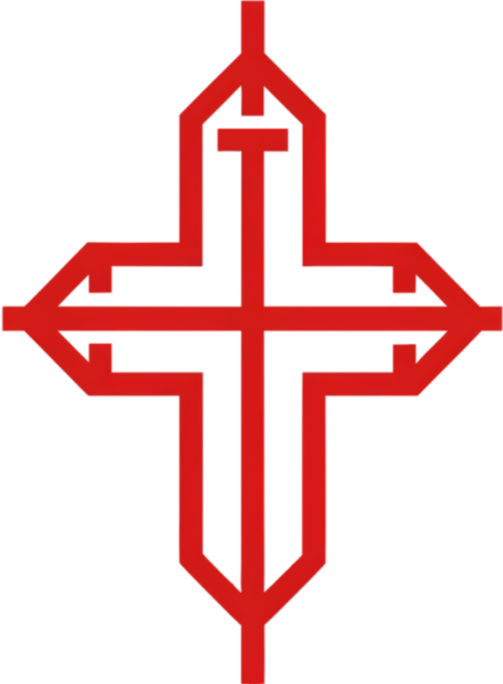 Ancient Christian Symbol, Saint Thomas Cross Clipart. AI-generated. png