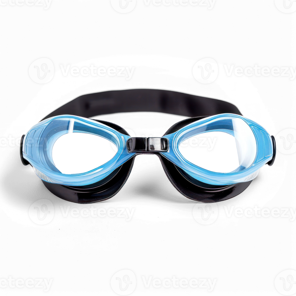 a blue diving mask with a white lens on transparent background png