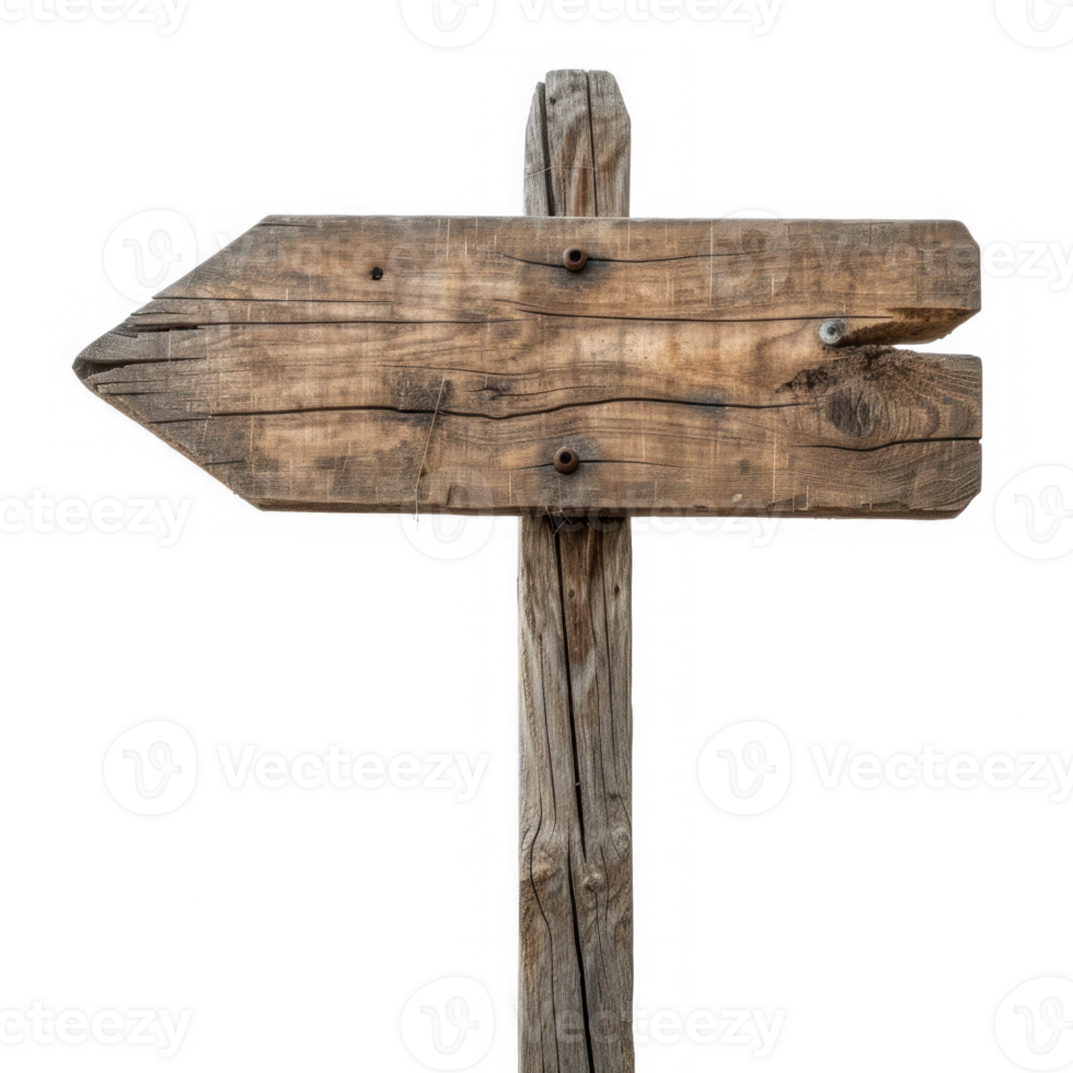 a wooden sign pointing in the direction of the left on transparent background png