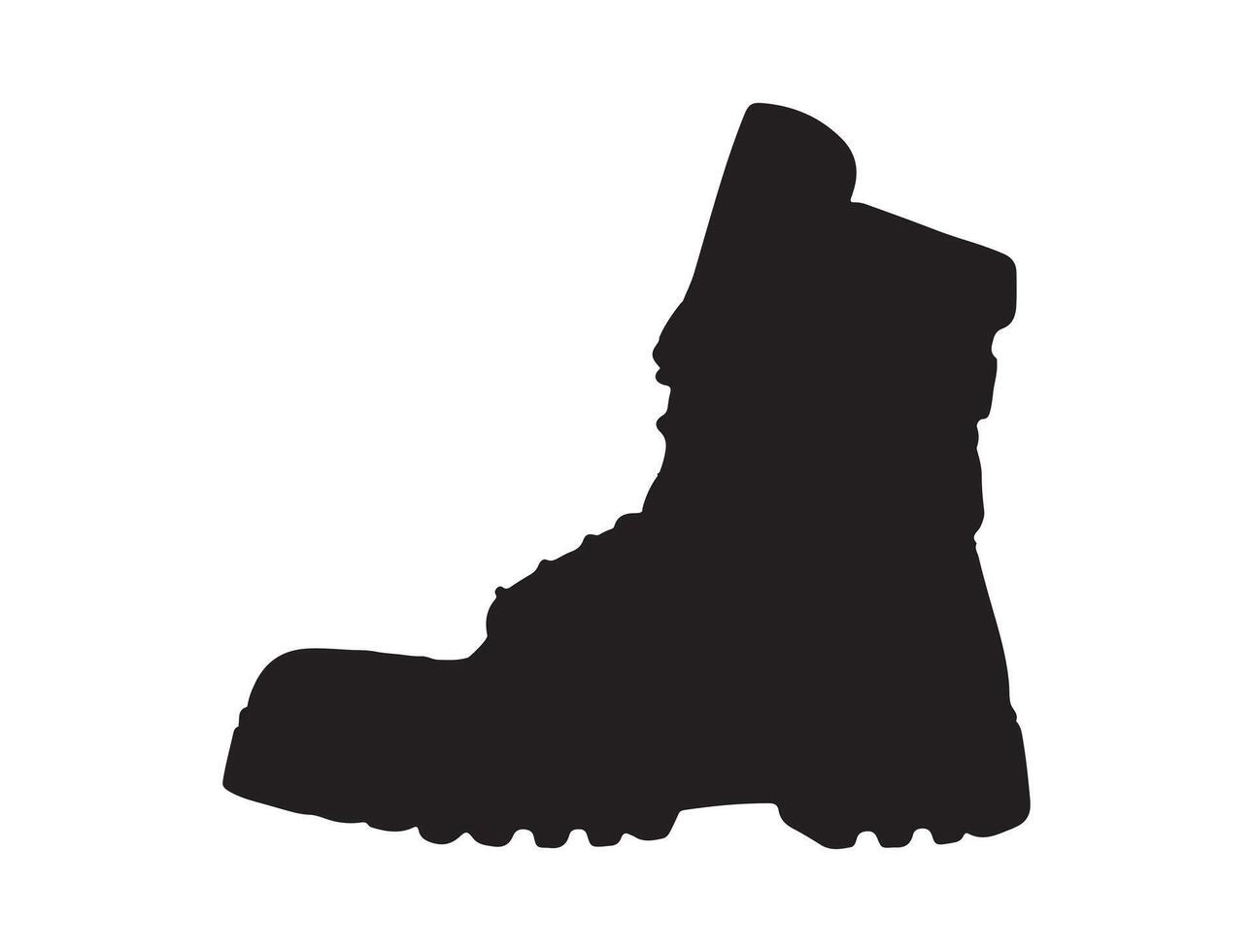 Military combat boots silhouette vector