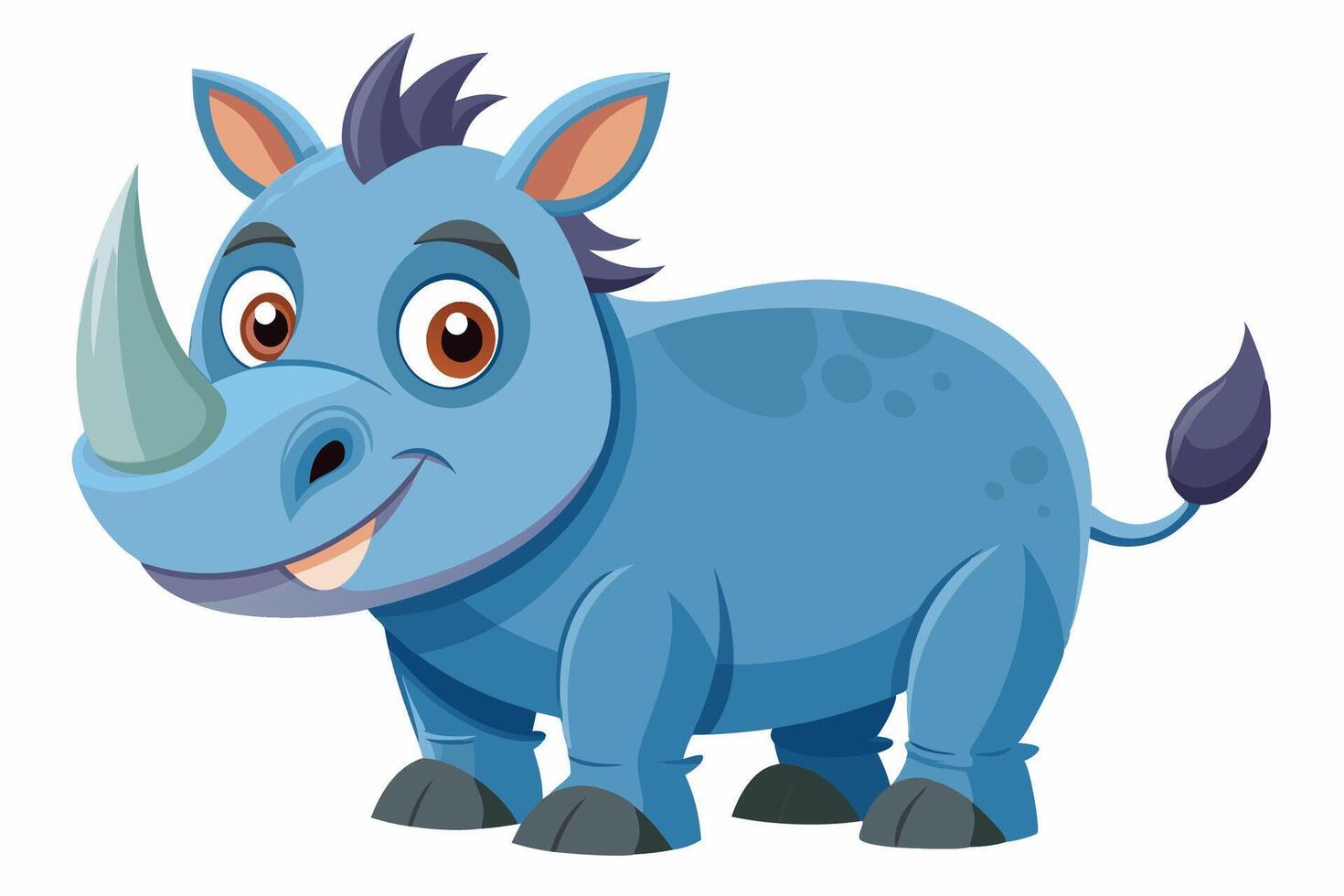 Funny Rhino Illustration Cartoons, Clipart, and Line Art Design on White Background, Playful funny rhino design, perfect for cartoons, clipart, and line art on white background vector