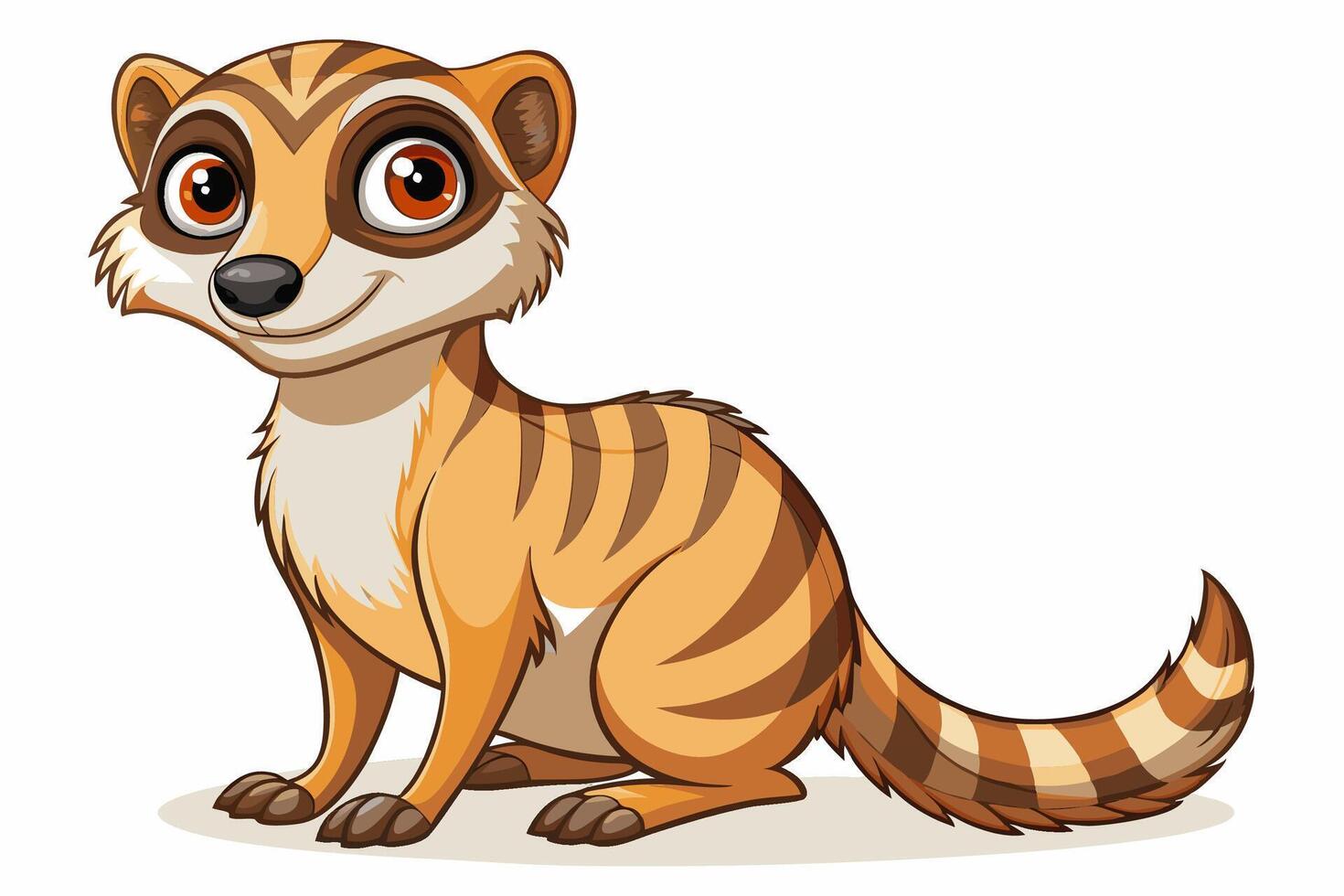 Funny Meerkat Illustration Cartoons, Clipart And Line Art, Charming funny meerkat illustration for cartoons, clipart, and line art designs vector