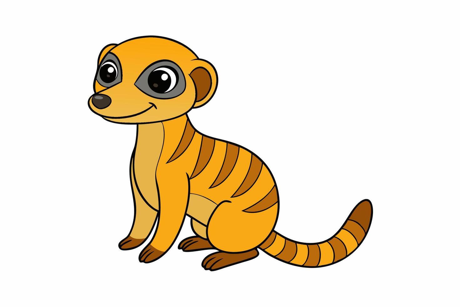 Funny Meerkat Illustration Cartoons, Clipart And Line Art, Charming funny meerkat illustration for cartoons, clipart, and line art designs vector
