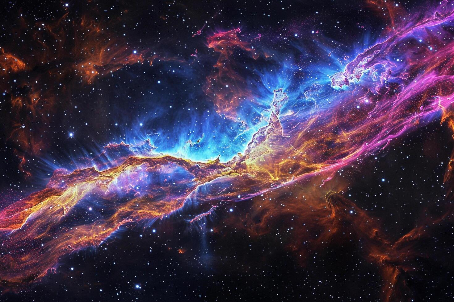 Cosmic Deep Space SupernovRemnant Glowing in Colorful Hues Background photo