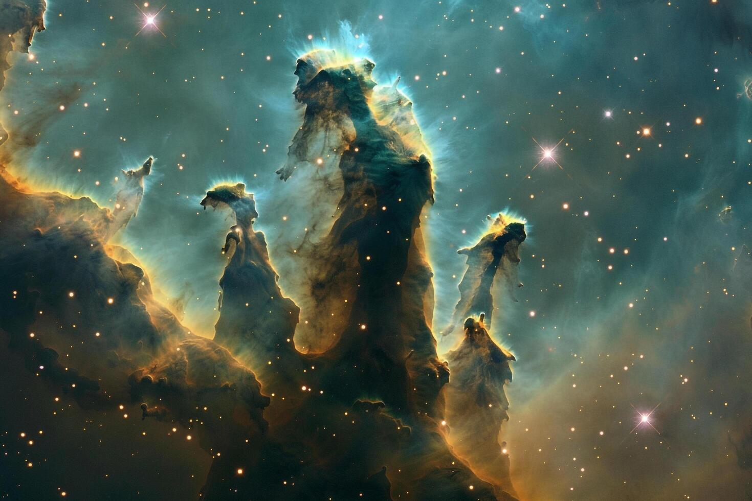 Cosmic Deep Space SupernovRemnant Glowing in Colorful Hues Background photo