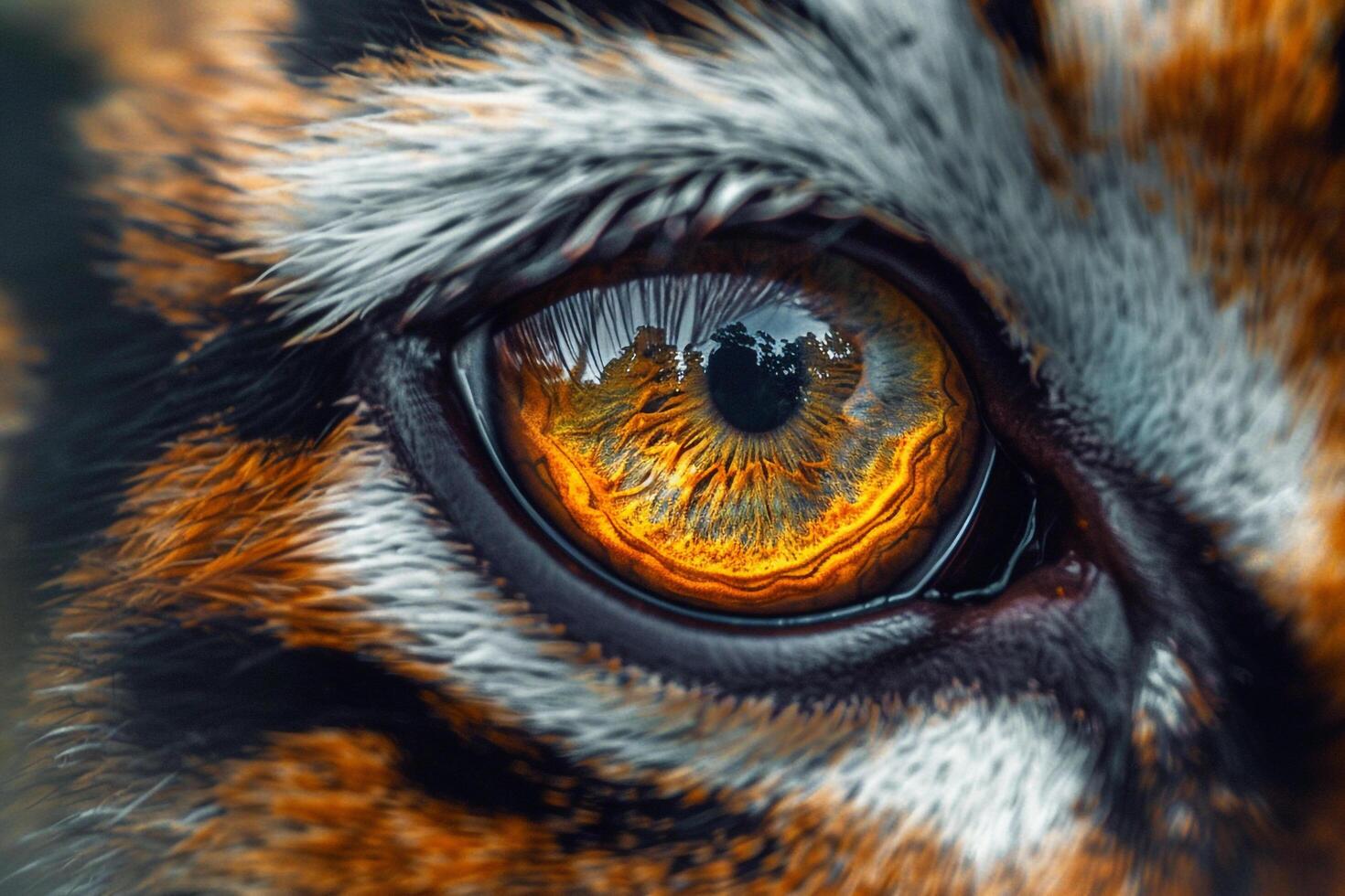 Tigers Eye Nature with Intensity and Highlighted by Striking Orange Hues in the nature background photo