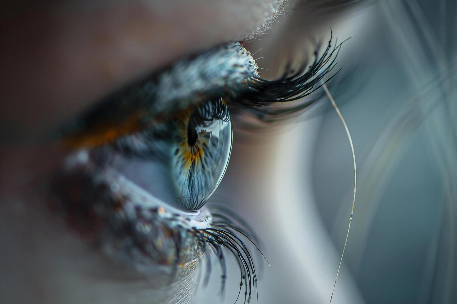 Ethereal Enchanting Nature of fairys eye with delicate s and hint of magic in the gaze with nature background photo