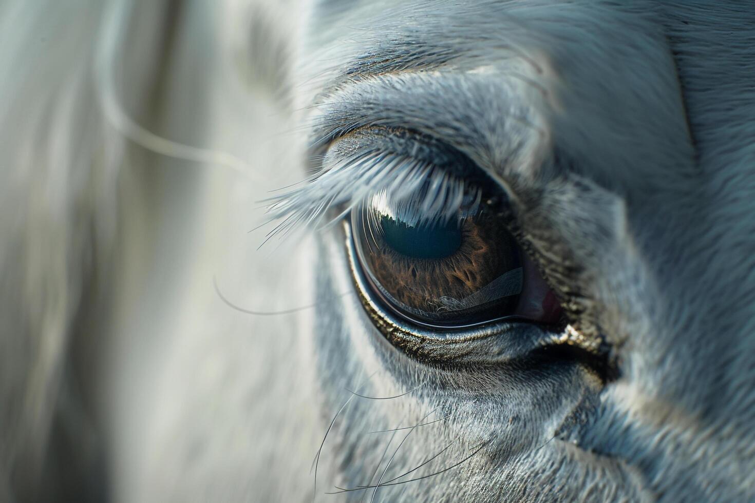 Ethereal Enchanting Nature of unicorns eye with reflections and magical aura  nature background photo
