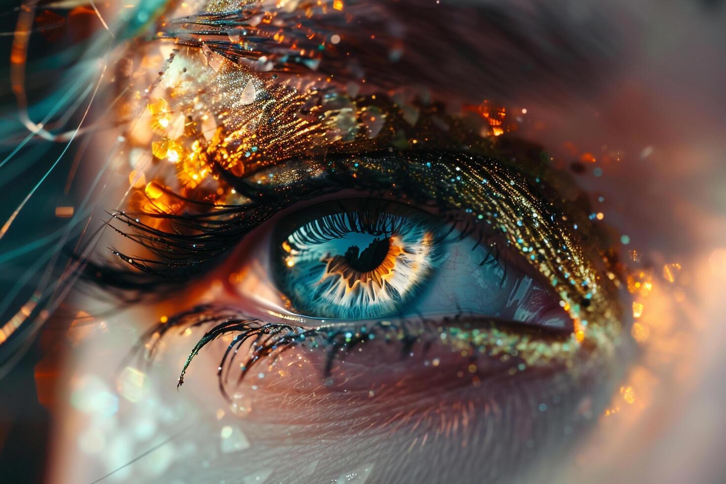 Ethereal Nature of fairys eye with delicate features and glow  nature background photo