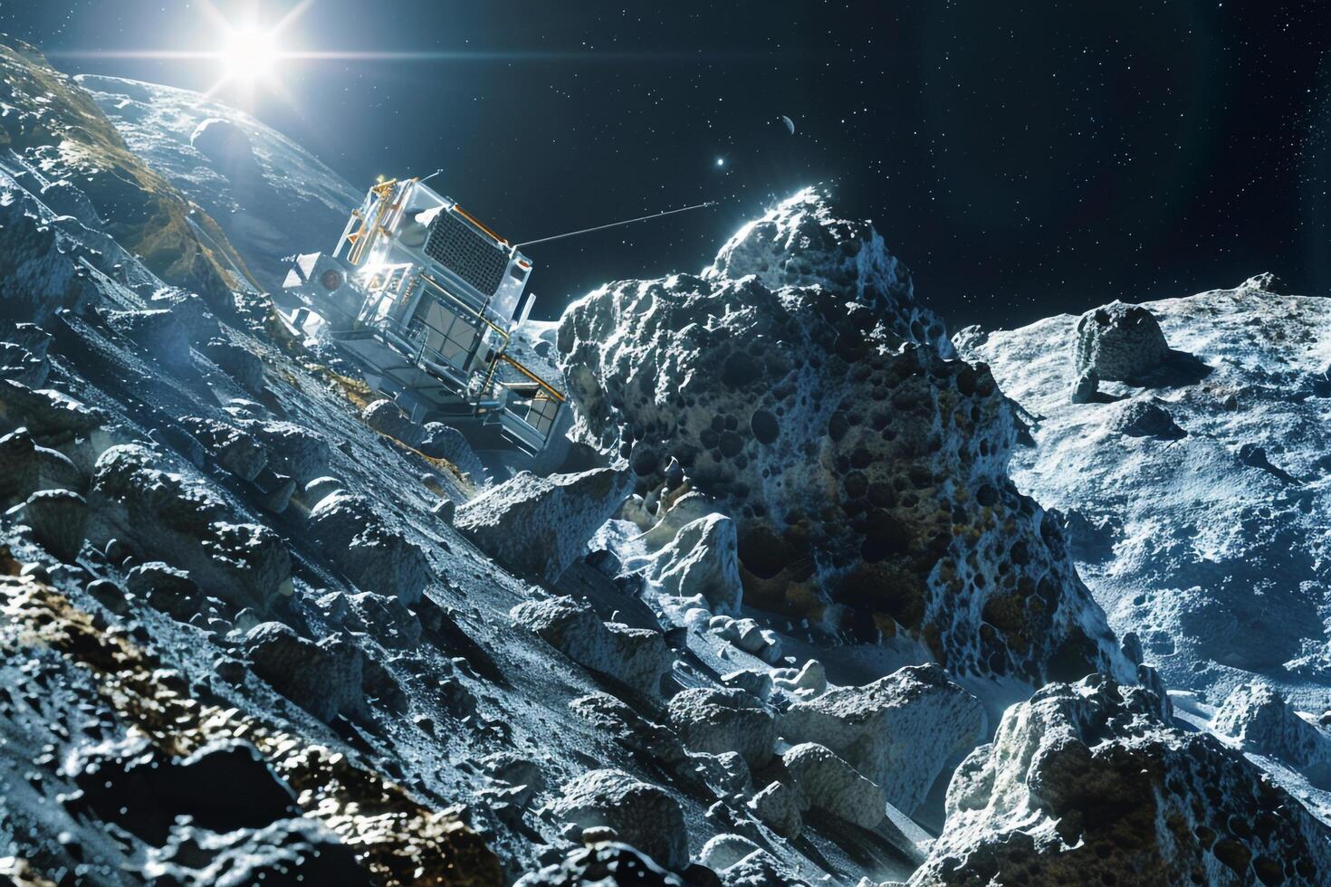 Interplanetary nature background Space Exploration Discovery Space Probe Exploring Distant Asteroid photo