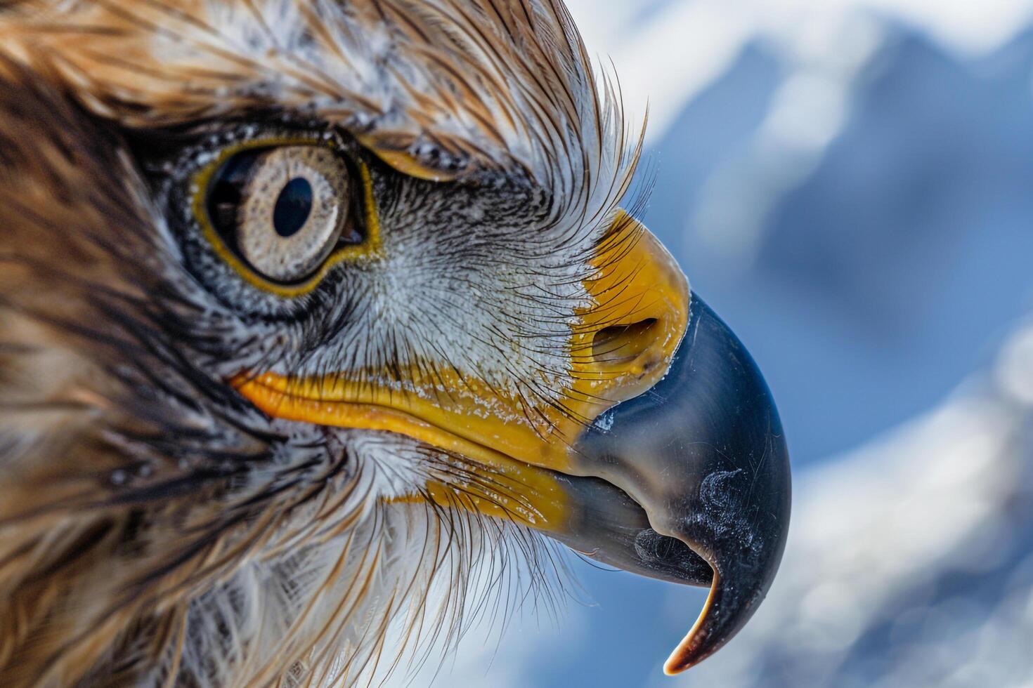 Nature  Eagles Eye with Piercing Gaze and Feather s  nature background photo