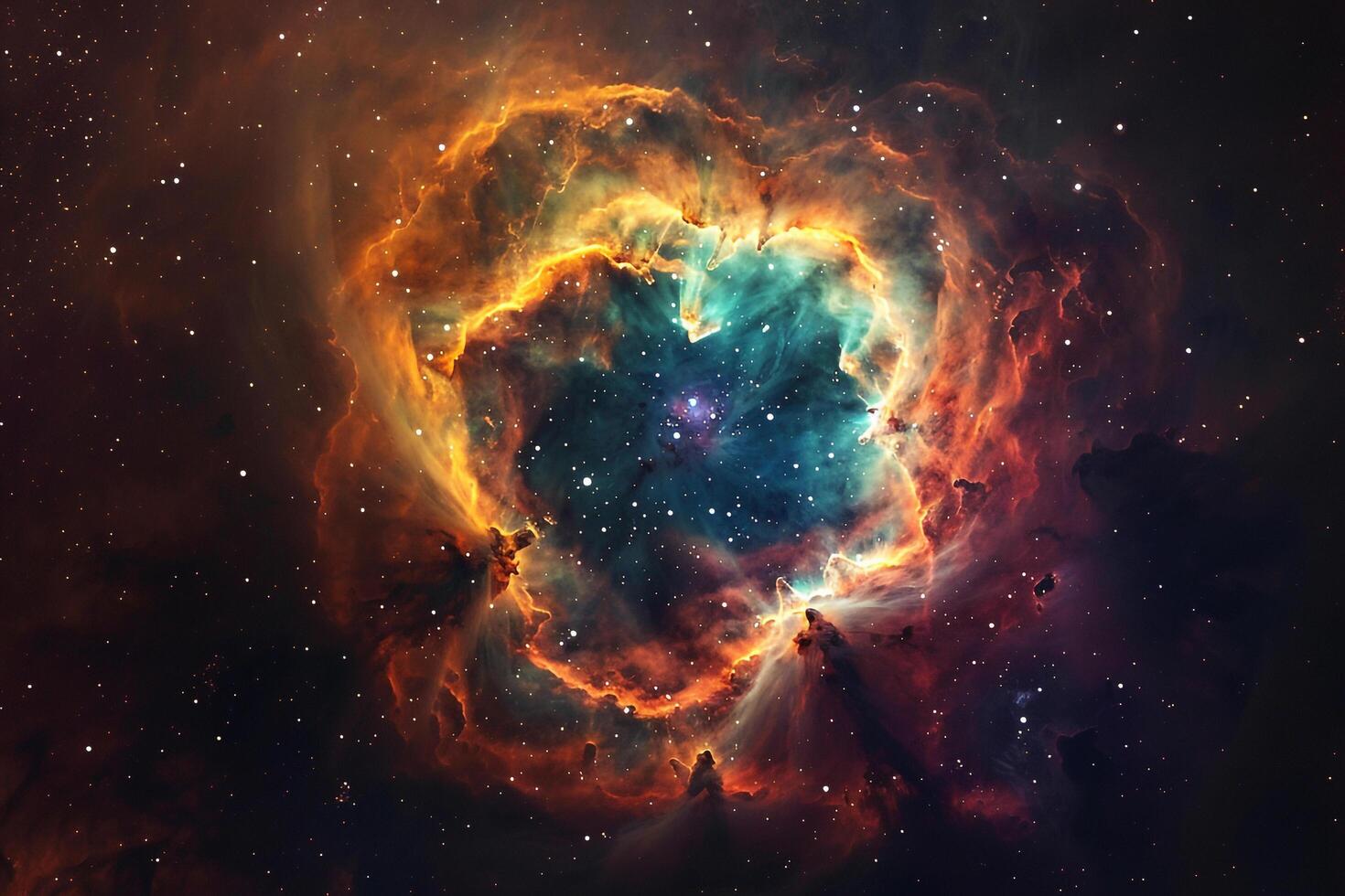 Luminous Planetary Nebula Glowing in Vibrant Colors Showcasing the Birth and Death Cycle of Stars nature background photo
